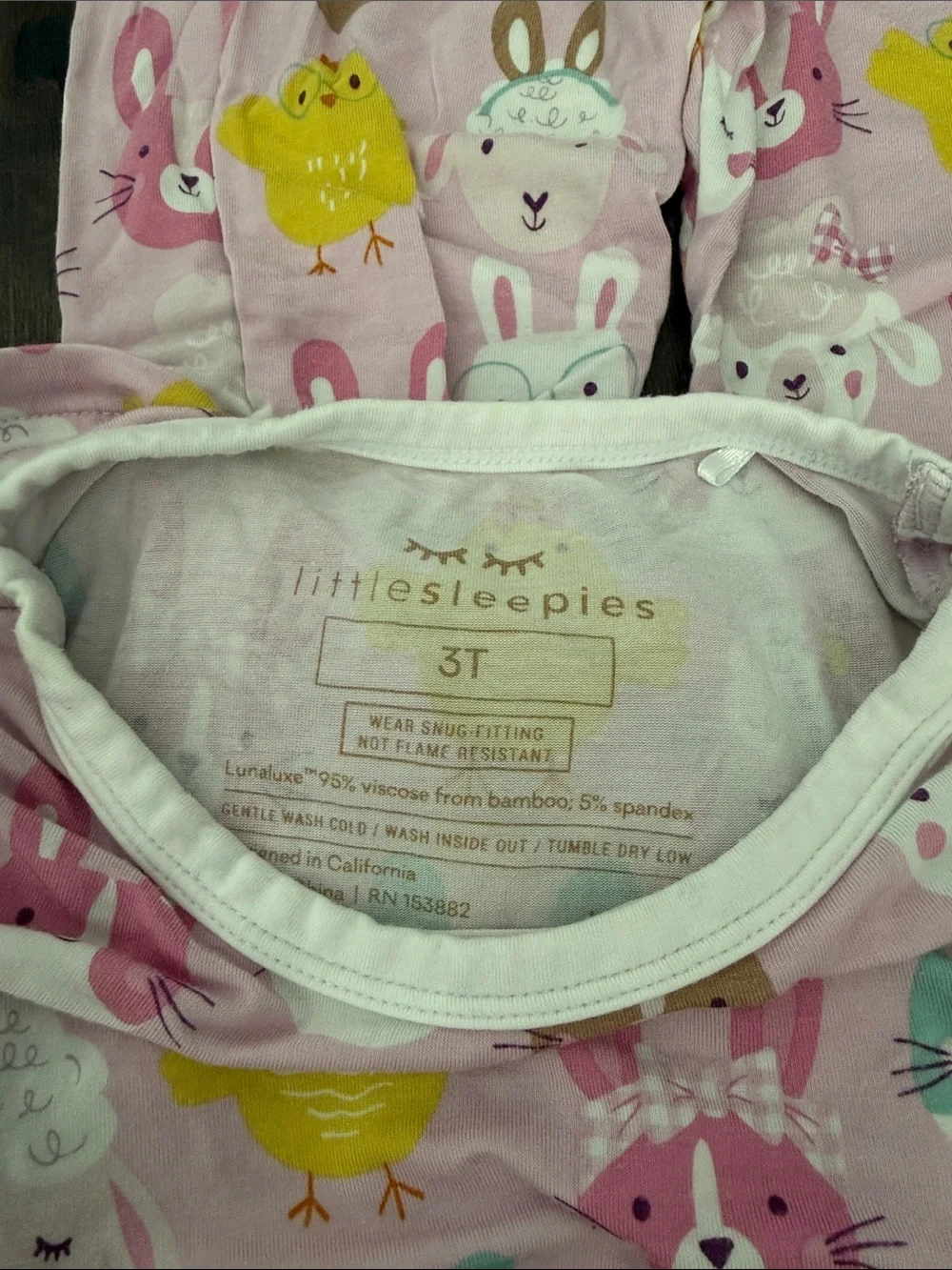 Little Sleepies Pink Pastel Parade Two-Piece Short Sleeve Pajama Set 3T